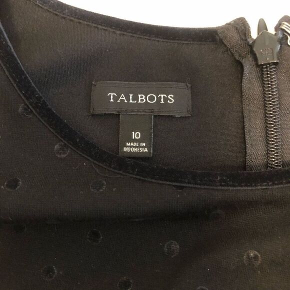 Talbots Classic Ponte Knit with Velvet Polka Dots Fit and Flare Dress Size 10 - Picture 6 of 12